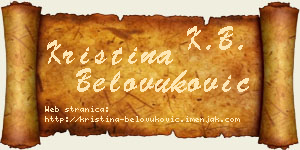 Kristina Belovuković vizit kartica